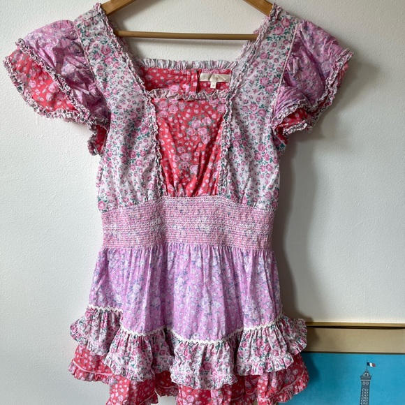 Loveshackfancy Stanton mini dress strawberry melange - Picture 3 of 15